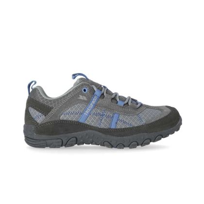 Fell Women's Breathable Walking Shoes in Grey, Outside view of footwear