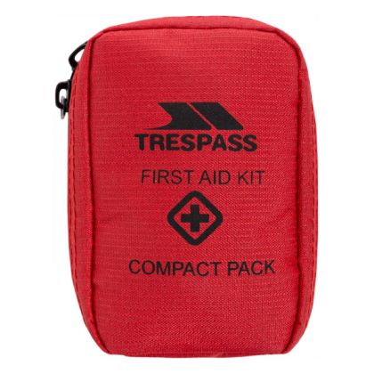 Trespass Mini First Aid Kit Travel Compact Pocket Red, Front view
