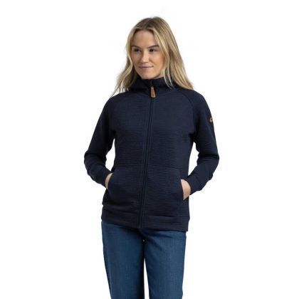Womens Hooded Sweatshirt Lillie In Navy, Back view on mannequin