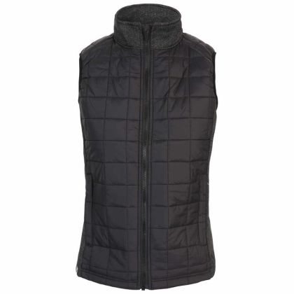 Trespass Womens Gilet Padded Lyla in Black X, Front view on mannequin