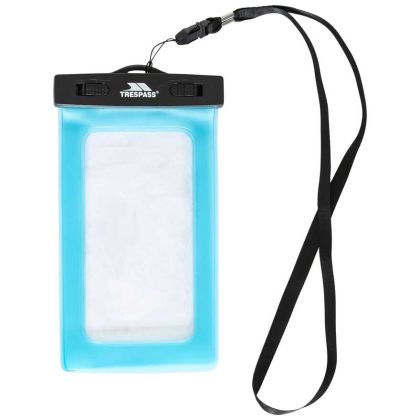 Waterproof Phone Pouch in Light Blue, Front view