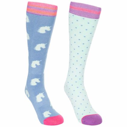 Trespass Kids Tube Socks 2 Pack Replicate in Blue