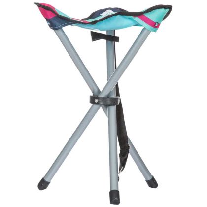 Trespass Folding Tripod Camping Stool Ritchie Tropical, Front view of chair