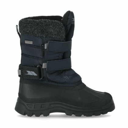 Trespass II Kids Waterproof Snow Boots in Navy Strachan, Outside view of footwear