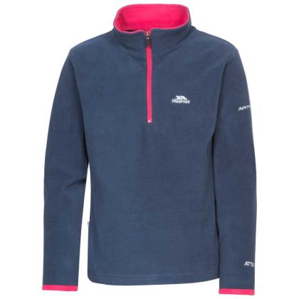 Sybil Kids' Half Zip Fleece in Navy, Front view on mannequin