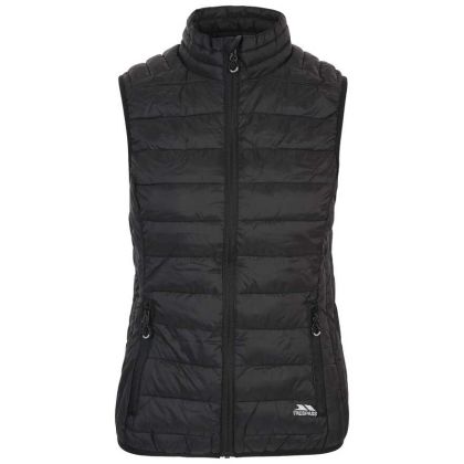 Teeley Women's Packaway Padded Gilet - BLK, Front view on mannequin