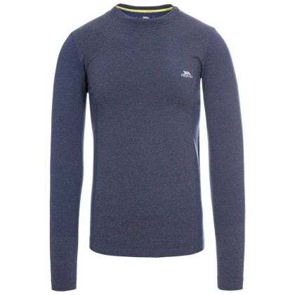 Timo Men's Long Sleeve Active Top in Navy, Front view on mannequin