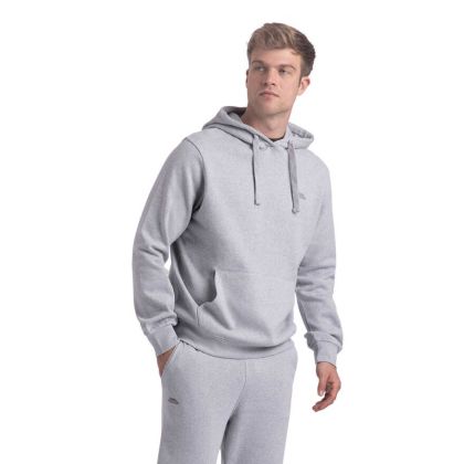 Mens Casual Hoodie Truman In Grey Marl, Front view on model