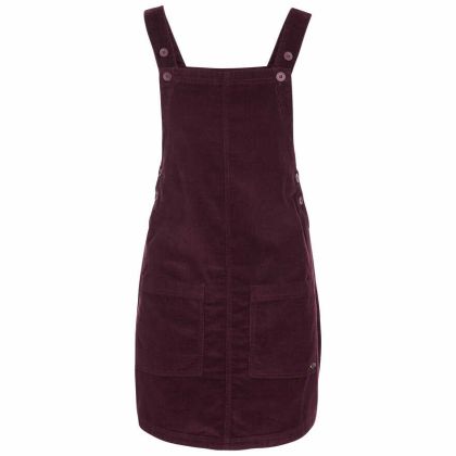 Twirl Women's Pinafore Dress in Purple, Front view on mannequin