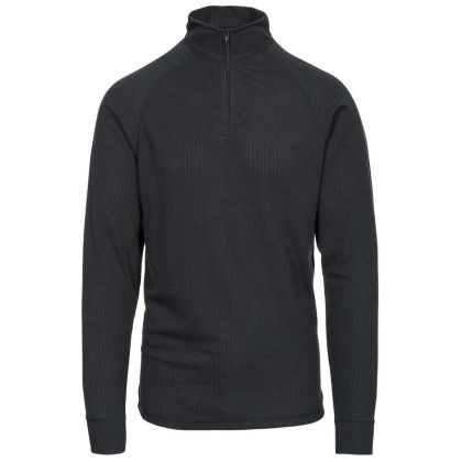 Wise360 Kids' Half Zip Thermal Top in Black, Front view on mannequin
